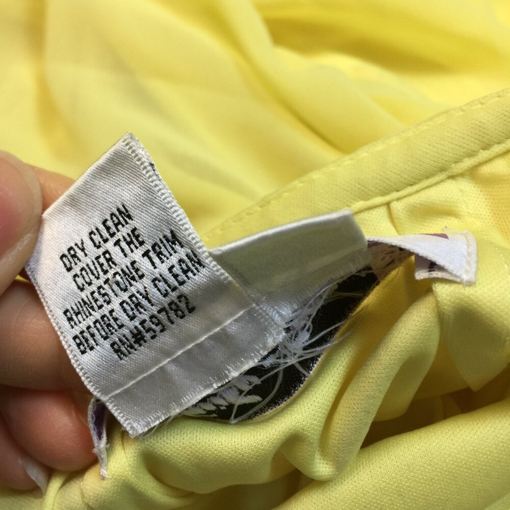 Adrianna Papell Hailey Strapless Maxi Dress Size 5/6 Womans Yellow Empire Waist - Picture 9 of 13